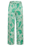 SMASHED LEMON Green Satiny Wide Leg Trousers