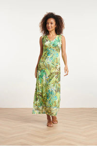 SMASHED LEMON Tropical Leaf Print Maxi Dress