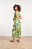 SMASHED LEMON Tropical Leaf Print Maxi Dress