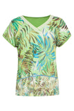 SMASHED LEMON Green Leaf Print Top
