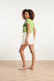 SMASHED LEMON Green Leaf Print Top