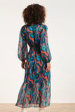 SMASHED LEMON Teal & Orange Print Maxi Dress