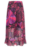 SMASHED LEMON Pink & Purple Print Midi Skirt