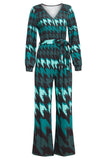 SMASHED LEMON Teal Houndstooth Jumpsuit