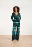 SMASHED LEMON Teal Houndstooth Jumpsuit