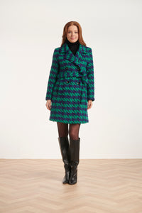 SMASHED LEMON Green & Cobalt Check Coat