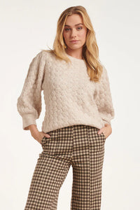 SMASHED LEMON Sand Structured Knitted Jumper