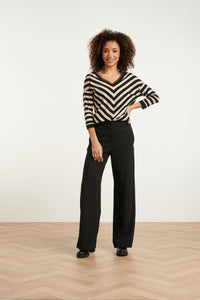 SMASHED LEMON Black & Gold Striped Top