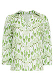 SMASHED LEMON Green Snake Print V-Neck Blouse