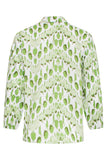 SMASHED LEMON Green Snake Print V-Neck Blouse
