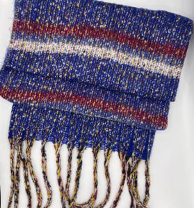 Blue Super Soft Multi Striped Scarf