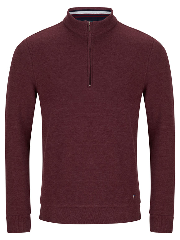 DRIFTER Red Half Zip Sweatshirt