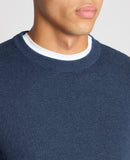 REMUS UOMO Blue Long Sleeve Crew Neck Sweater