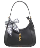 BESSIE LONDON Black Pebbled Shoulder Bag