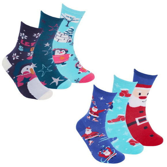 Ladies Christmas Design Socks 3 Pair Pack