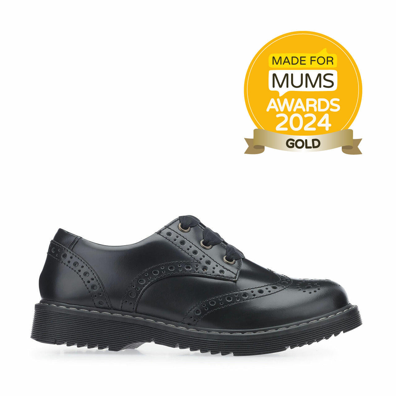 ANGRY ANGELS Impulsive Black Leather Laced School Shoe – Mooreheads