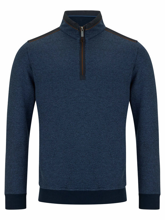 DRIFTER Airforce Blue Casual 1/4 Zip Sweater