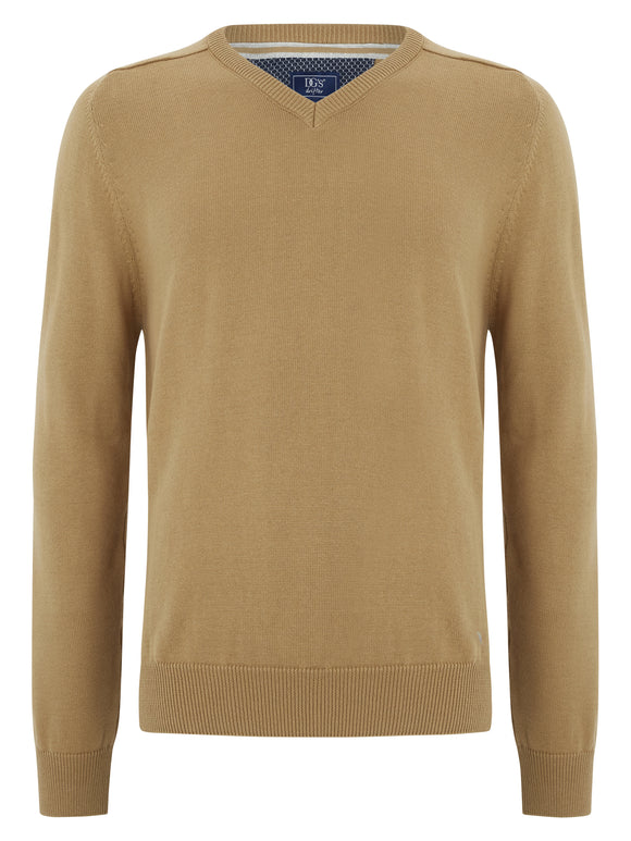 DRIFTER Light Brown Long Sleeve V-Neck Sweater