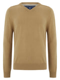 DRIFTER Light Brown Long Sleeve V-Neck Sweater