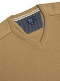 DRIFTER Light Brown Long Sleeve V-Neck Sweater