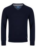 DRIFTER Dark Navy Long Sleeve V-Neck Sweater