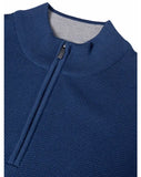 DRIFTER Blue Textured Quarter Zip Sweater