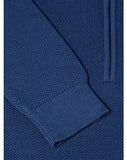 DRIFTER Blue Textured Quarter Zip Sweater