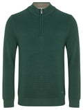 DRIFTER Green Textured Quarter Zip Sweater