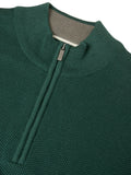 DRIFTER Green Textured Quarter Zip Sweater