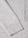 DRIFTER Light Grey Fleck Quarter Zip Wool Sweater