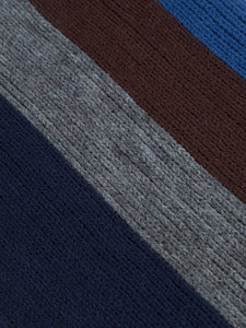 DANIEL GRAHAME Blue/Brown/Grey Stripe Scarf 58572/47