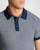 REMUS UOMO Dark Blue Basket Weave Polo Shirt