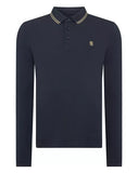 REMUS UOMO Dark Blue Long Sleeve Polo Shirt 58861/28