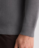 REMUS UOMO Grey Ribbed Quarter Zip Sweater