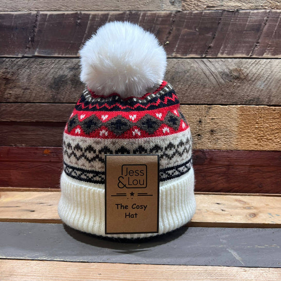 Cream Nordic Cosy Bobble Hat