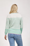 MUDFLOWER Mint Striped Jumper with Pockets