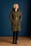 EMRECO Green Hooded Quilted Long Coat