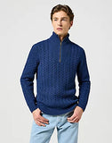 WRANGLER Navy Half Zip Cable Knit