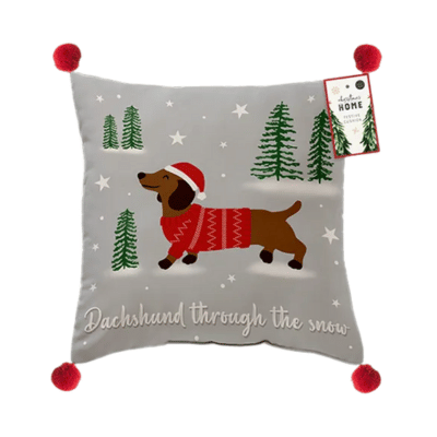 Christmas Dachshund 43x43cm Cushion