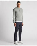 Remus Uomo Light Grey Long Sleeve Half Zip Sweater
