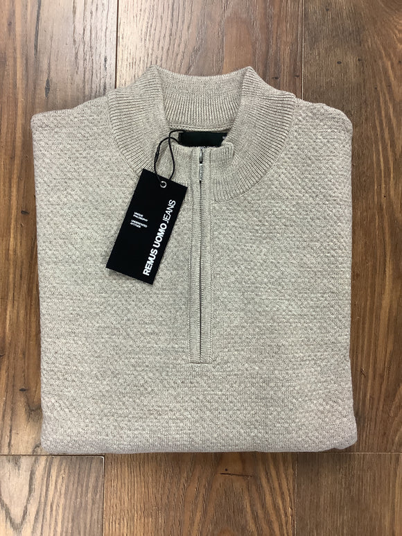 REMUS UOMO Stone Long Sleeve Half Zip Sweater 58666/91