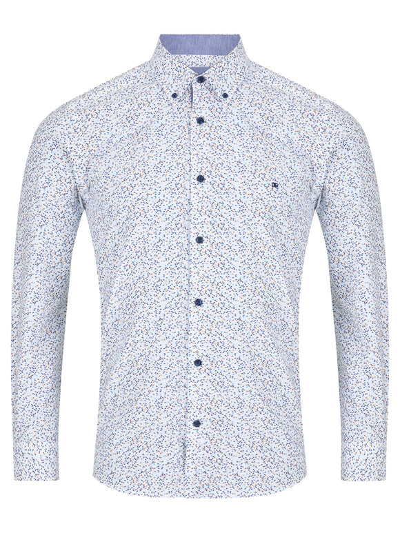 DG's Drifter Navy and White Geneva Short Sleeve Casual Shirt