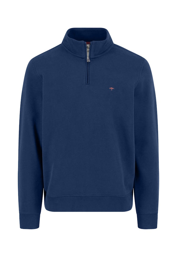 FYNCH HATTON Blue 1/4 Zip Sweater