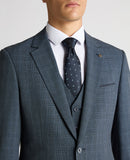 REMUS UOMO Petro Sky Blue Check Suit Jacket
