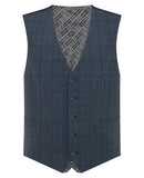 REMUS UOMO Petro Sky Blue Check Waistcoat