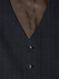 DANIEL GRAHAME Dark Grey Pinstripe Waistcoat