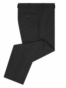 DANIEL GRAHAME Dark Grey Pinstripe Suit Trousers