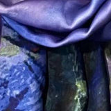 Artistic Iris Print Satin Scarf in Purple