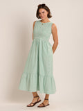 BRAKEBURN Trinn Green Stripe Summer Dress