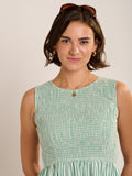 BRAKEBURN Trinn Green Stripe Summer Dress